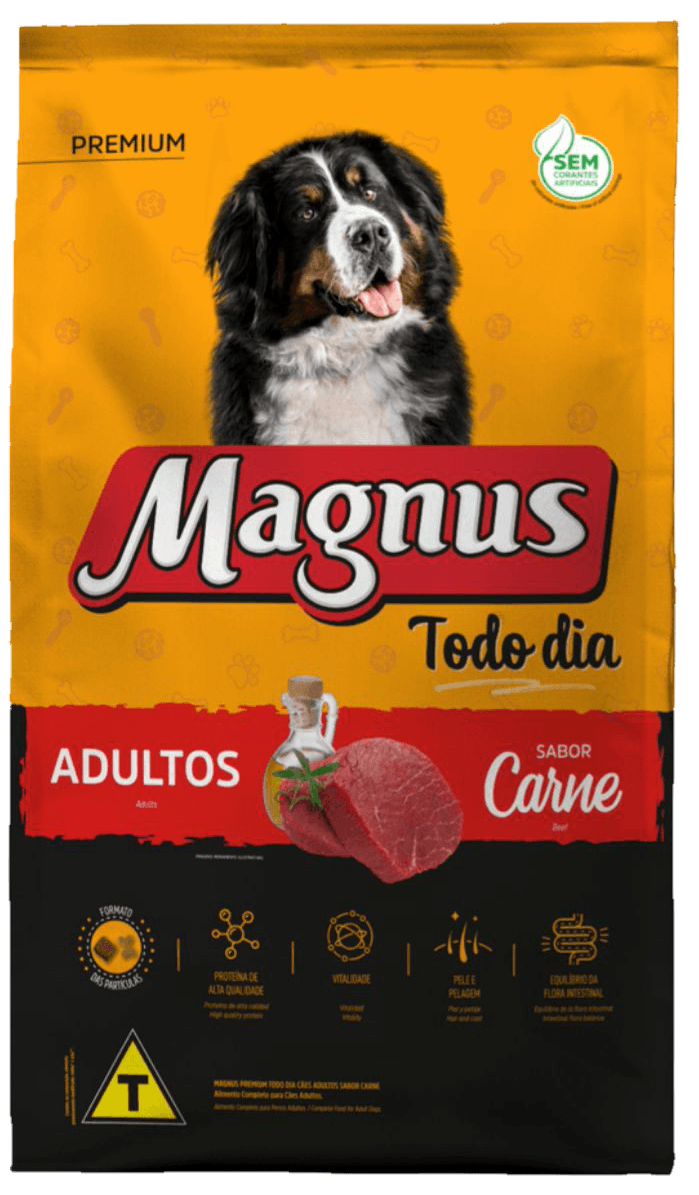 Embalagem de ração Magnus Magnus Todo Dia — Cães adultos • Sabor carne