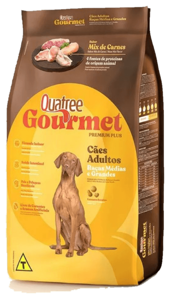 Embalagem de ração Quatree Gourmet Quatree Gourmet — Cães adultos • Raças médias e grandes