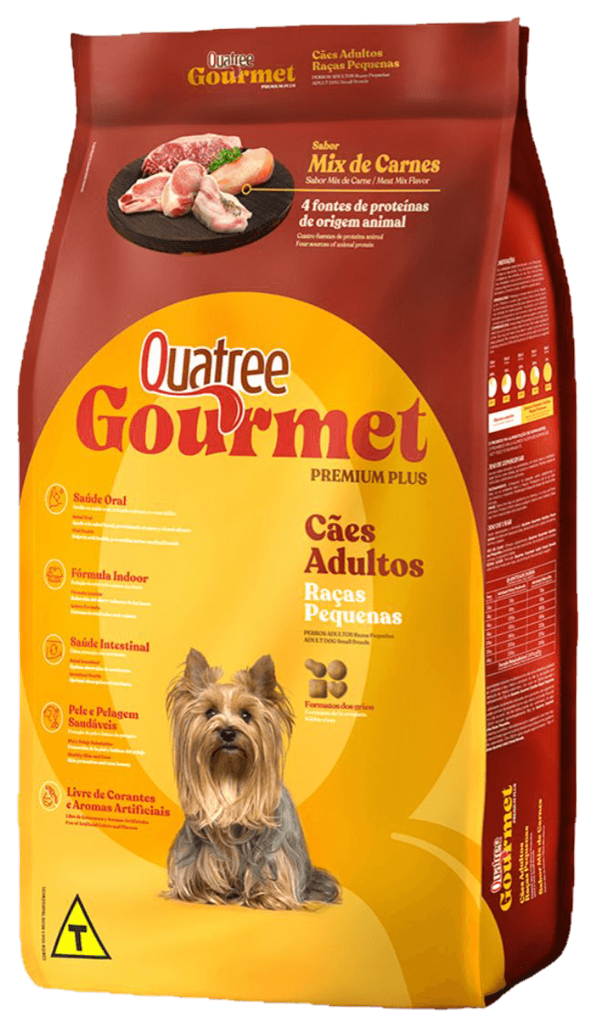 Embalagem de ração Quatree Gourmet Quatree Gourmet — Cães adultos • Raças pequenas